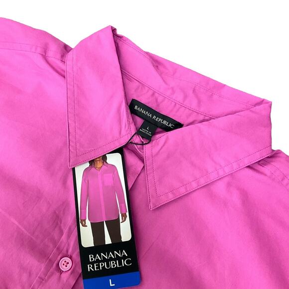 Banana Republic Women's Shirt Button Front Pink Size Large NWT - Picture 4 of 8